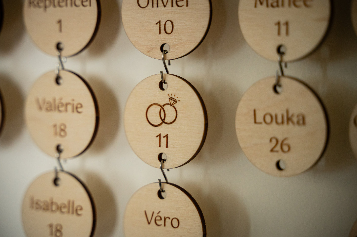 Calendrier d’anniversaires en bois